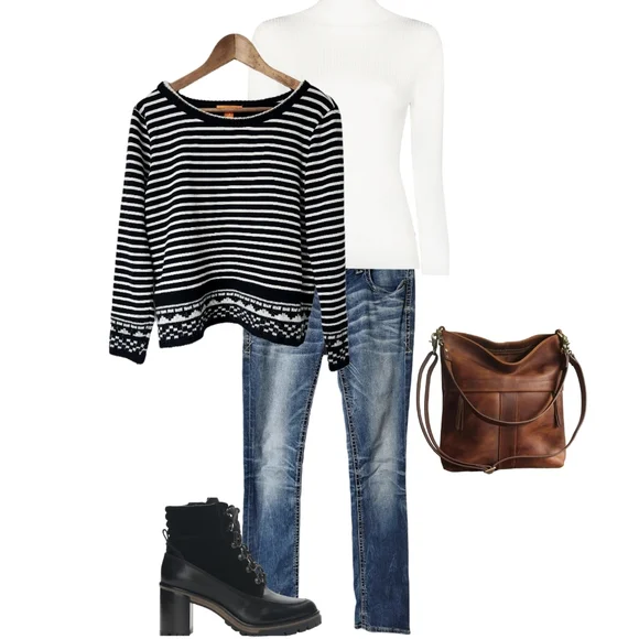 Striped Cotton Long Sleeve Sweater | Joe Fresh | Large - Picture 2 of 10